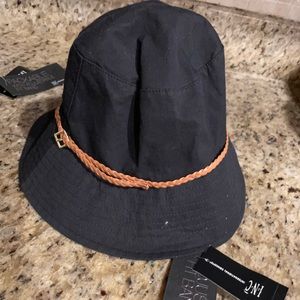 INC Leather  trim packable women's Hat Cotton